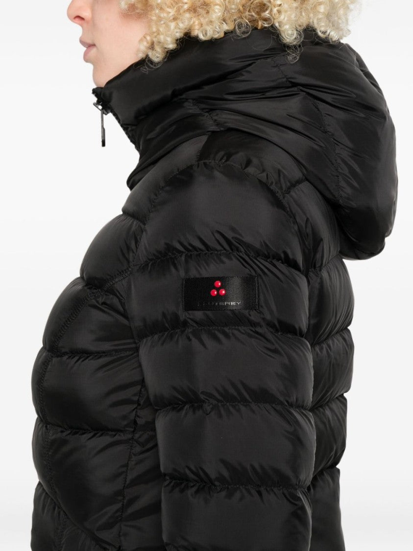 Peuterey Quilted Black Parka With High Collar