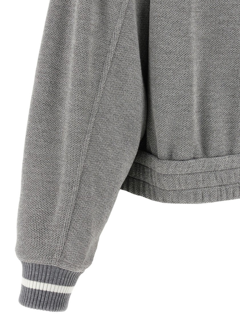 Brunello Cucinelli Logo Embroidery Lamé Sweatshirt