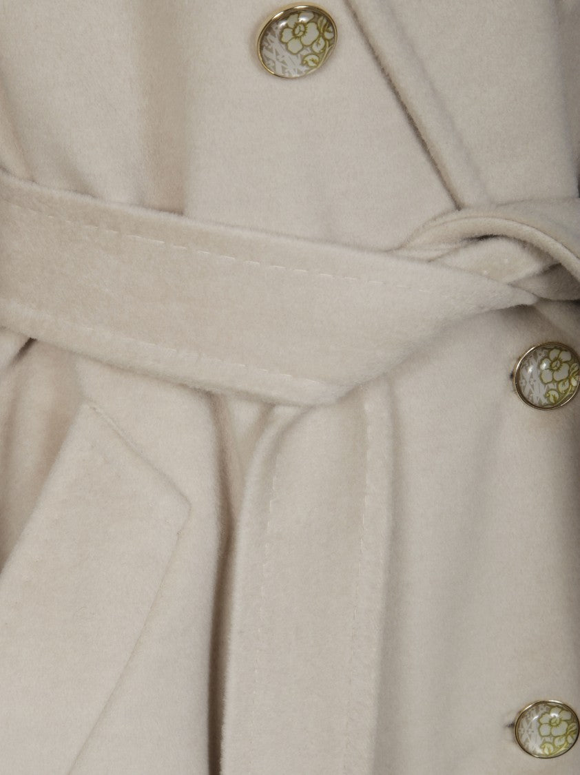 Max Mara Ticino Madame Printed Lining Double-Breasted Coat