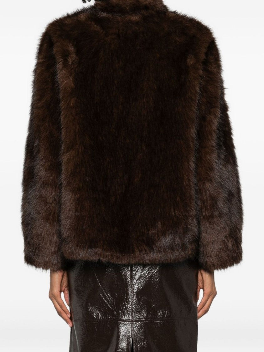 Betta Corradi Boxy Faux Fur Brown Coat