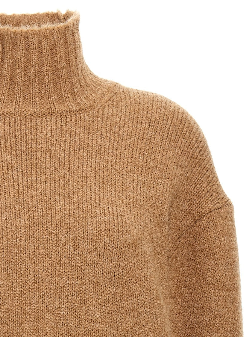 Jil Sander Alpaca Blend Turtleneck Sweater With High Neck And Long Cuffed Sleeves