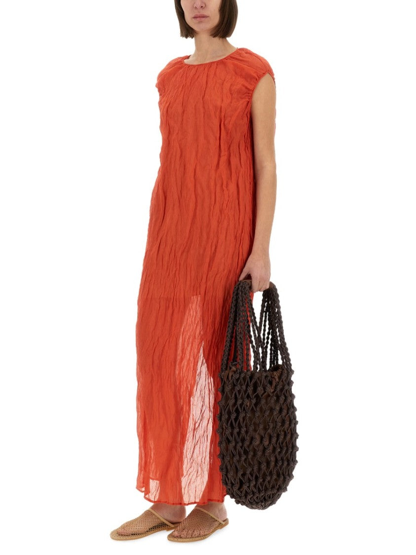 Alysi Metallic Gauze Longuette Dress