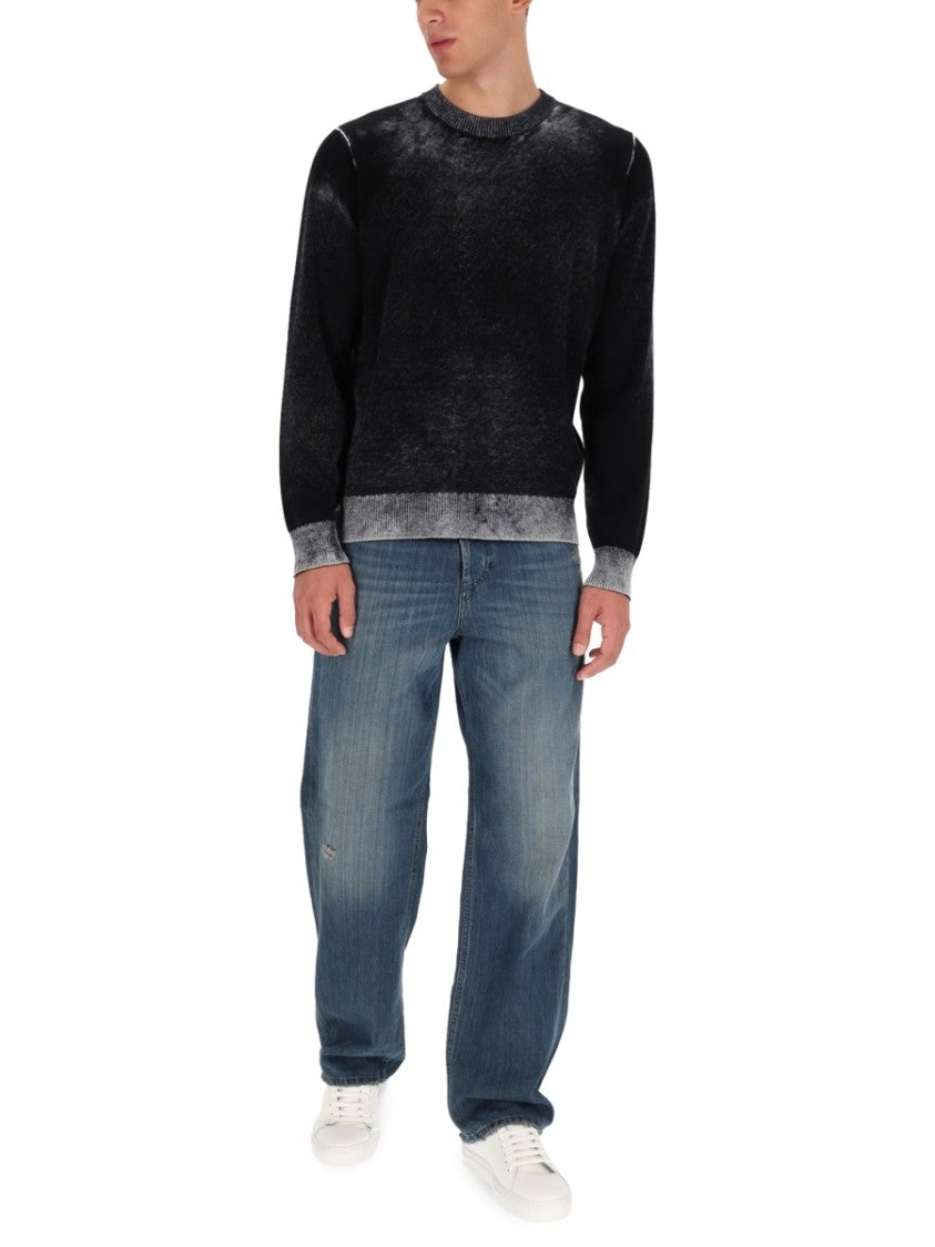 Diesel Washed Black Knit Sweater