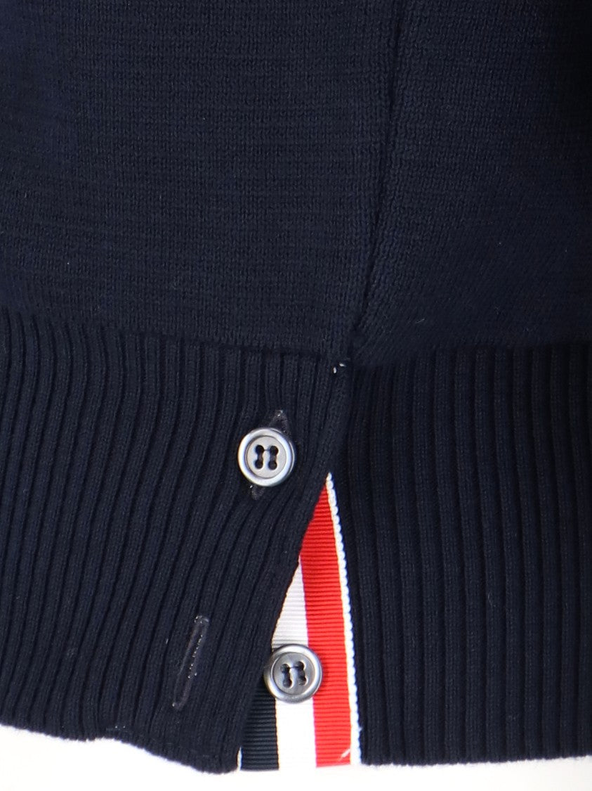 Thom Browne Tricolor Detail Cardigan – Blue