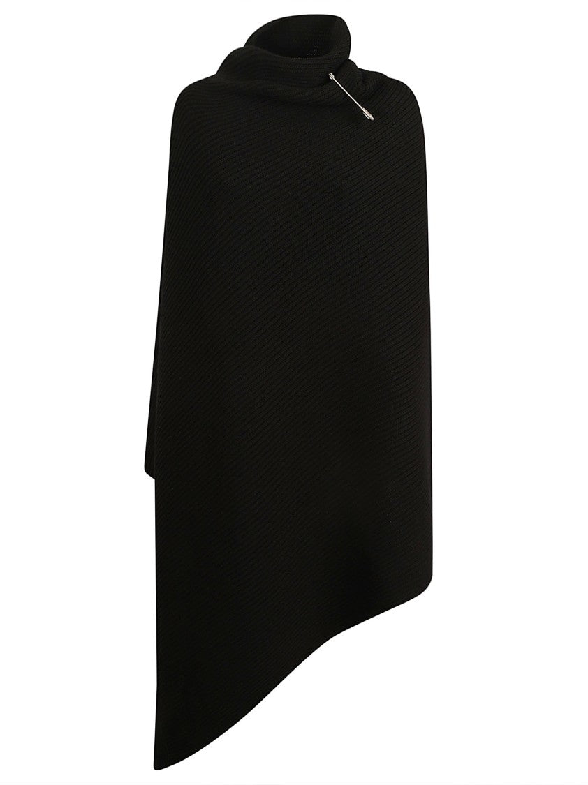 Balenciaga Asymmetrical Black Wool Jacket With High Collar
