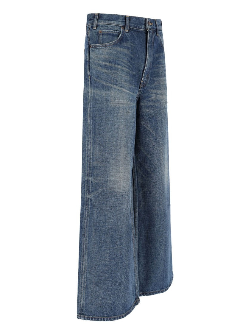 Céline "Surf Flare" Wide-Leg Jeans Blue