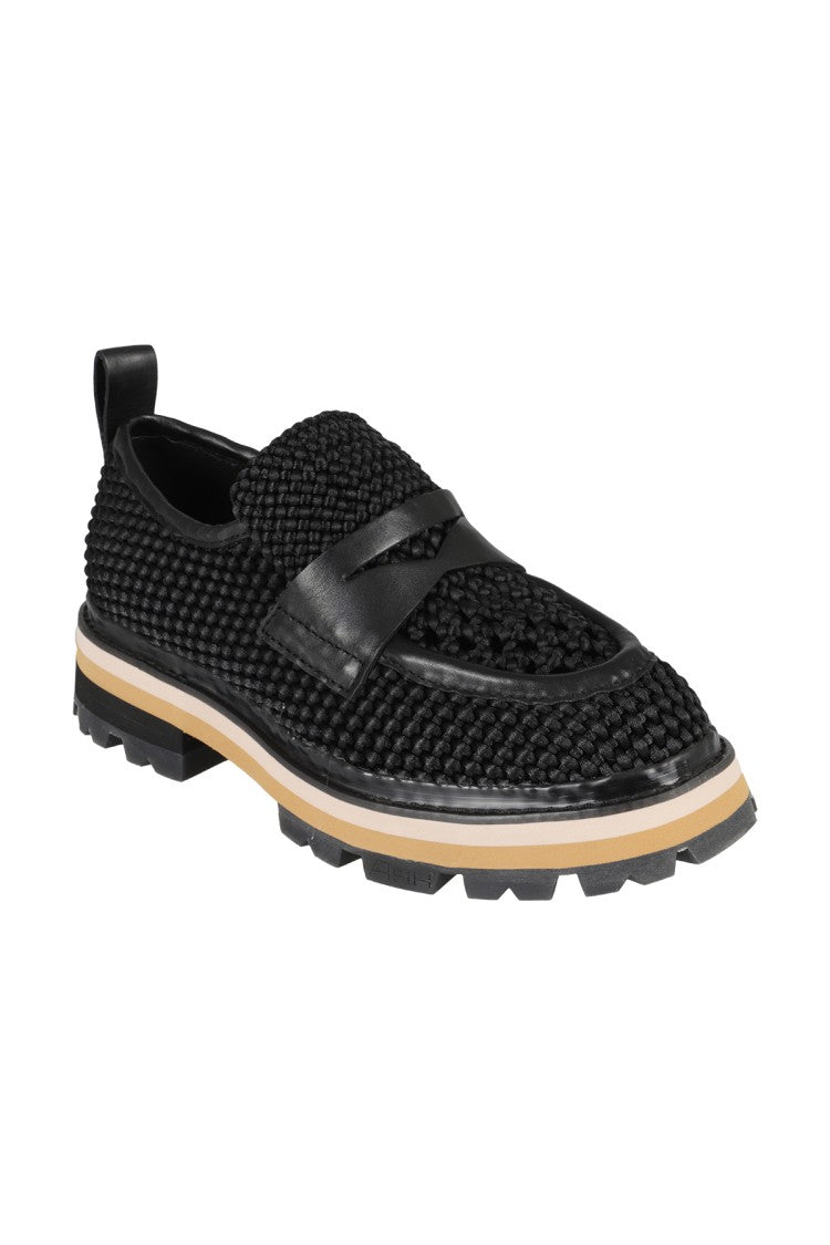 Ash Black Bouclé Moccasin