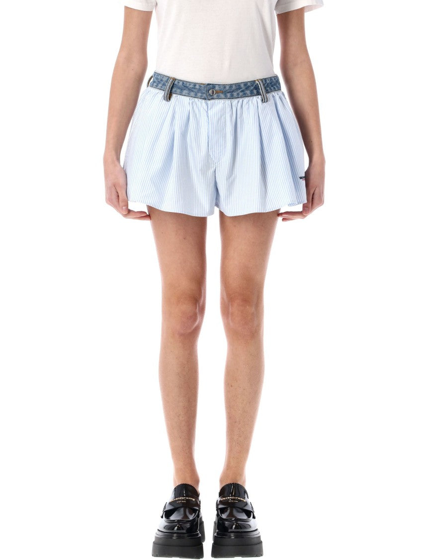 T By Alexander Wang Denim Band Oxford Short