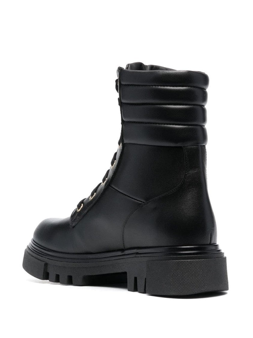 Baldinini Padded Collar Leather Ankle Boots With Chunky Sole