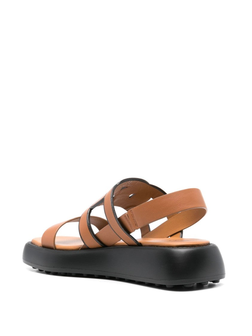 Tod's Cut-Out Chain Leather Sandals