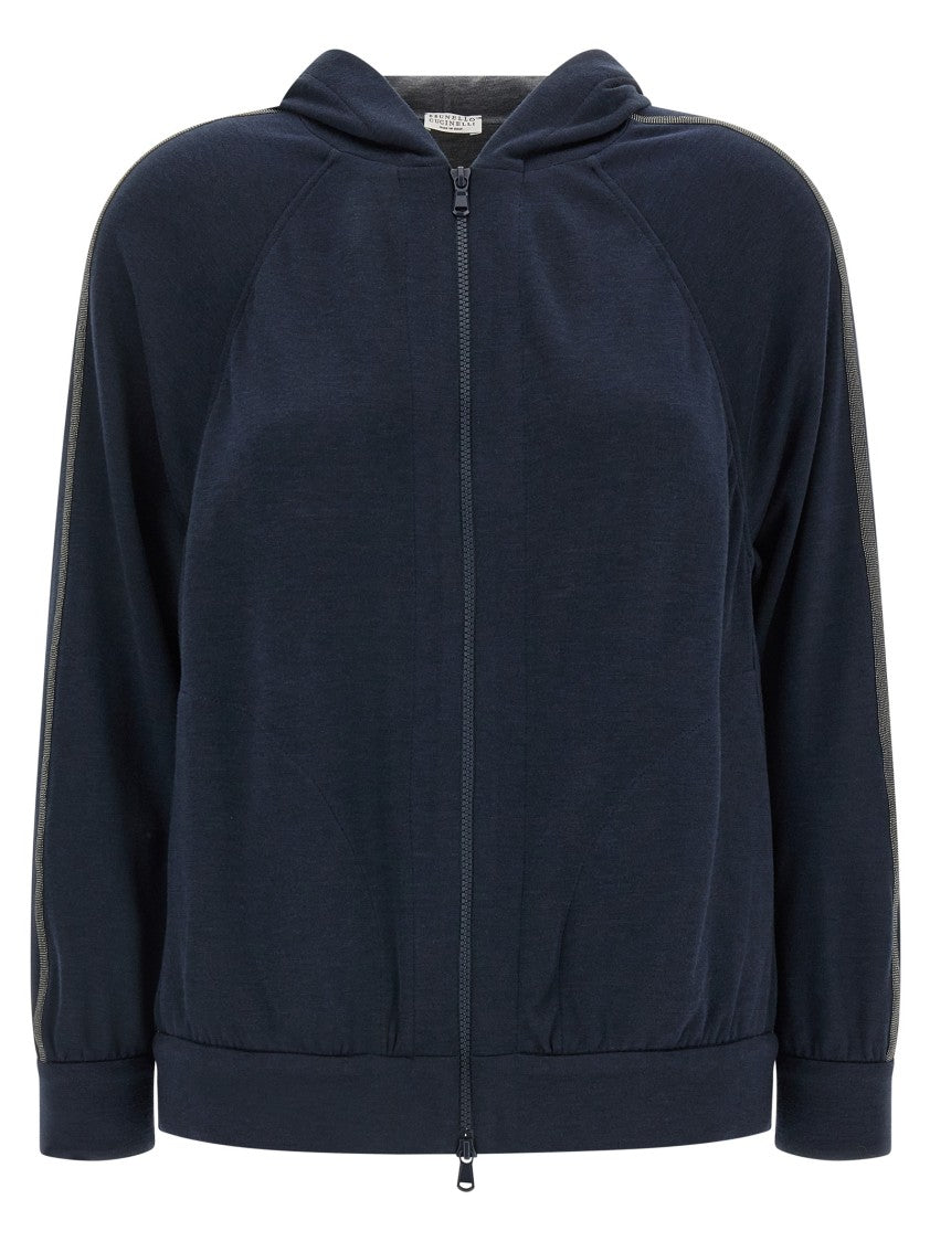 Brunello Cucinelli Monile Detail Zip-Front Hoodie