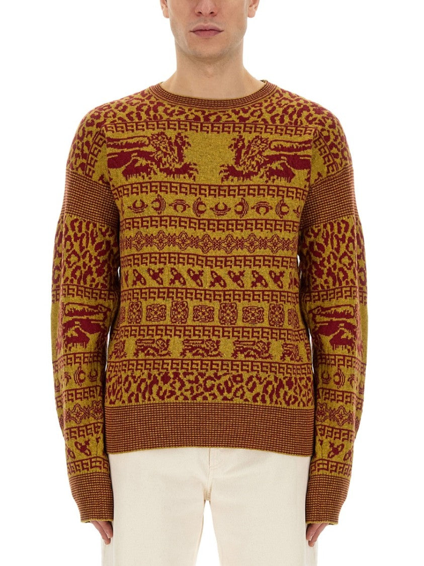 Vivienne Westwood Slim Fit Shirt With Intricate Lion Motifs