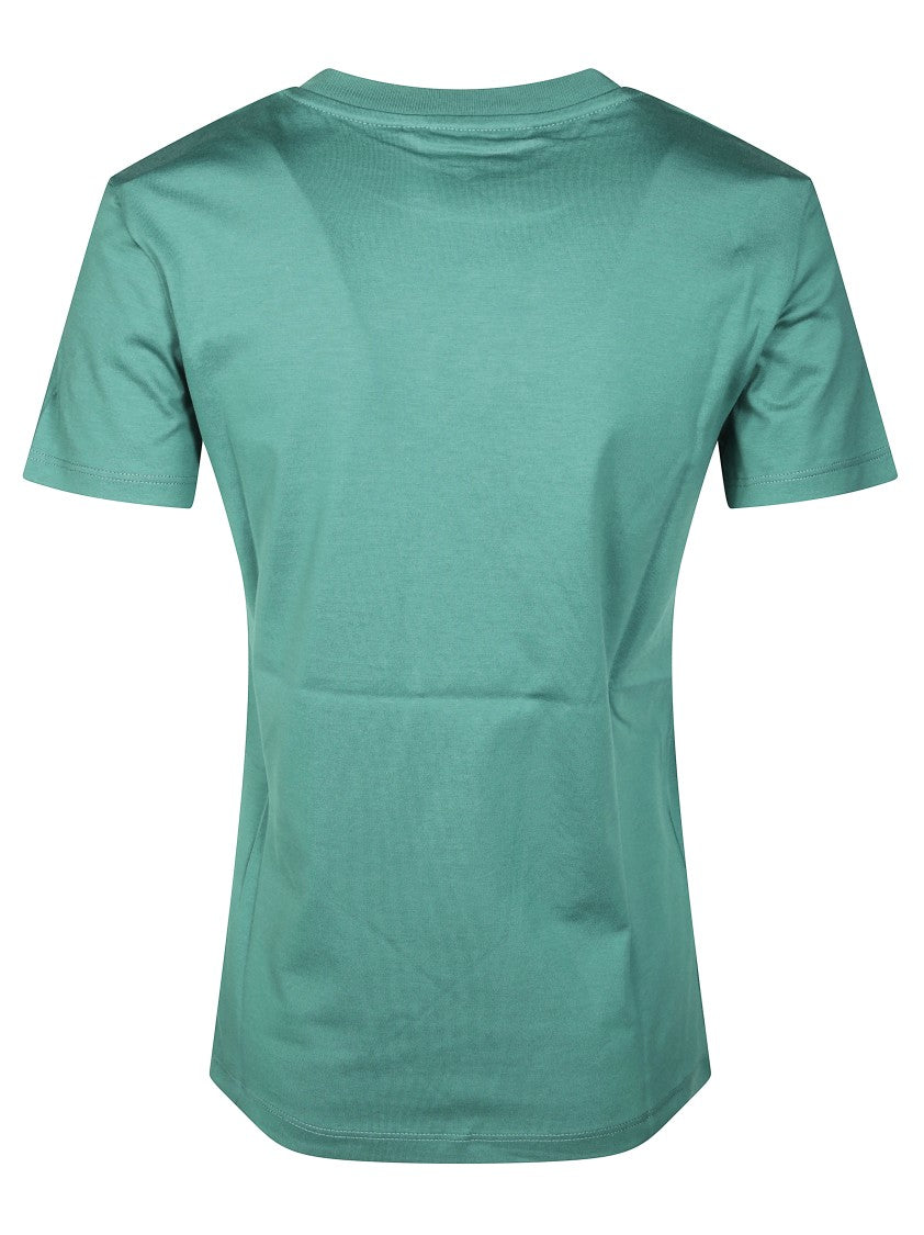 Max Mara Short-Sleeved Crew Neck T-Shirt With Embroidered Letter 'M'