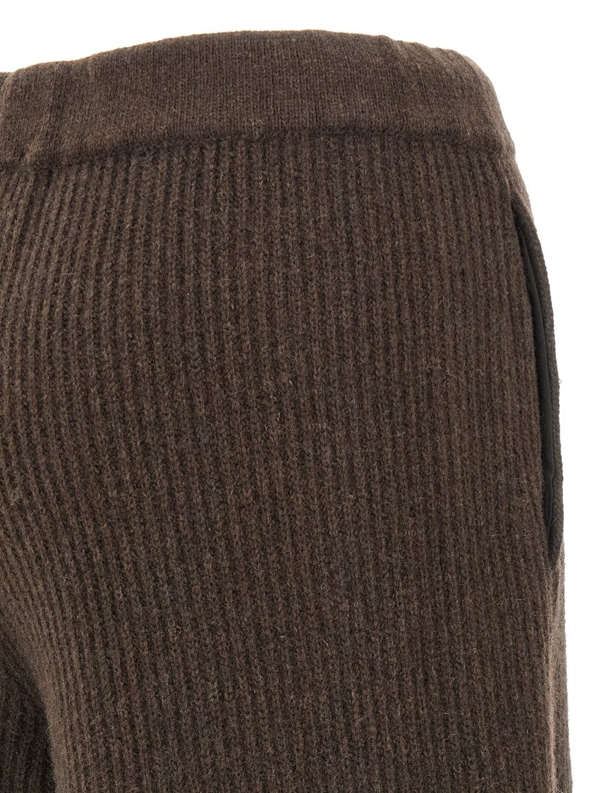 Nude Culotte Pants With Relaxed Silhouette And Side Pockets