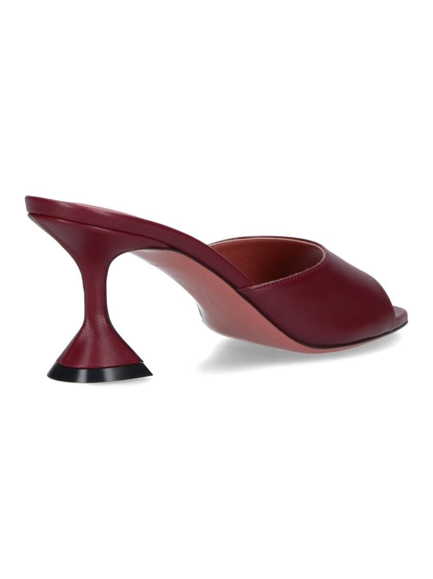 Amina Muaddi Sleek Pumps With Bold Red Heel And Contemporary Design