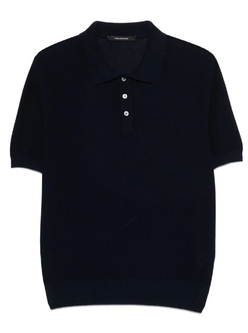 Tagliatore Fitted Black Polo Shirt