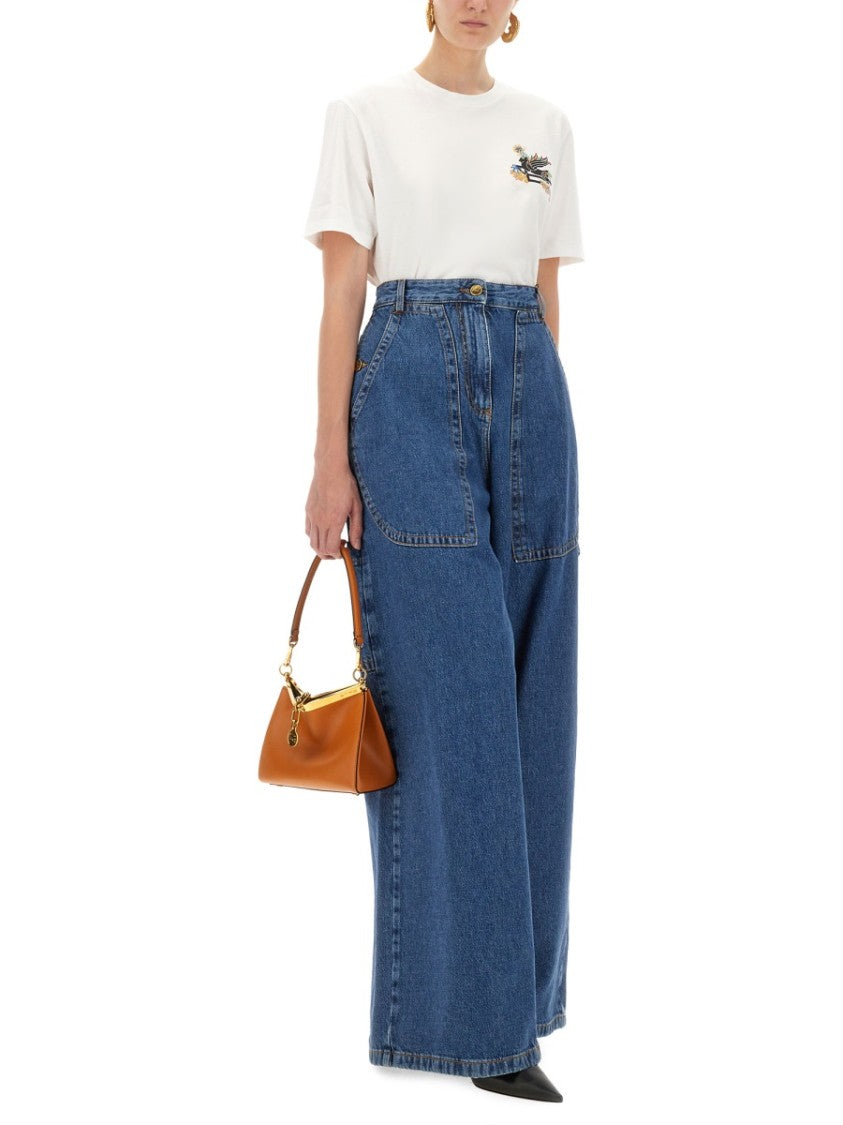 Etro Regular Fit T-Shirt With Pegasus Embroidery