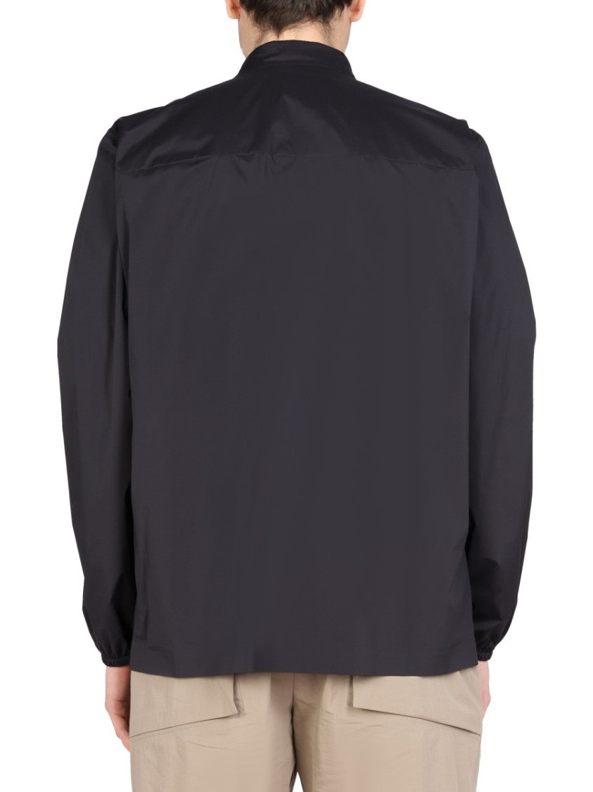 Monobi Pointed Collar Snap Closure Shirt Jacket