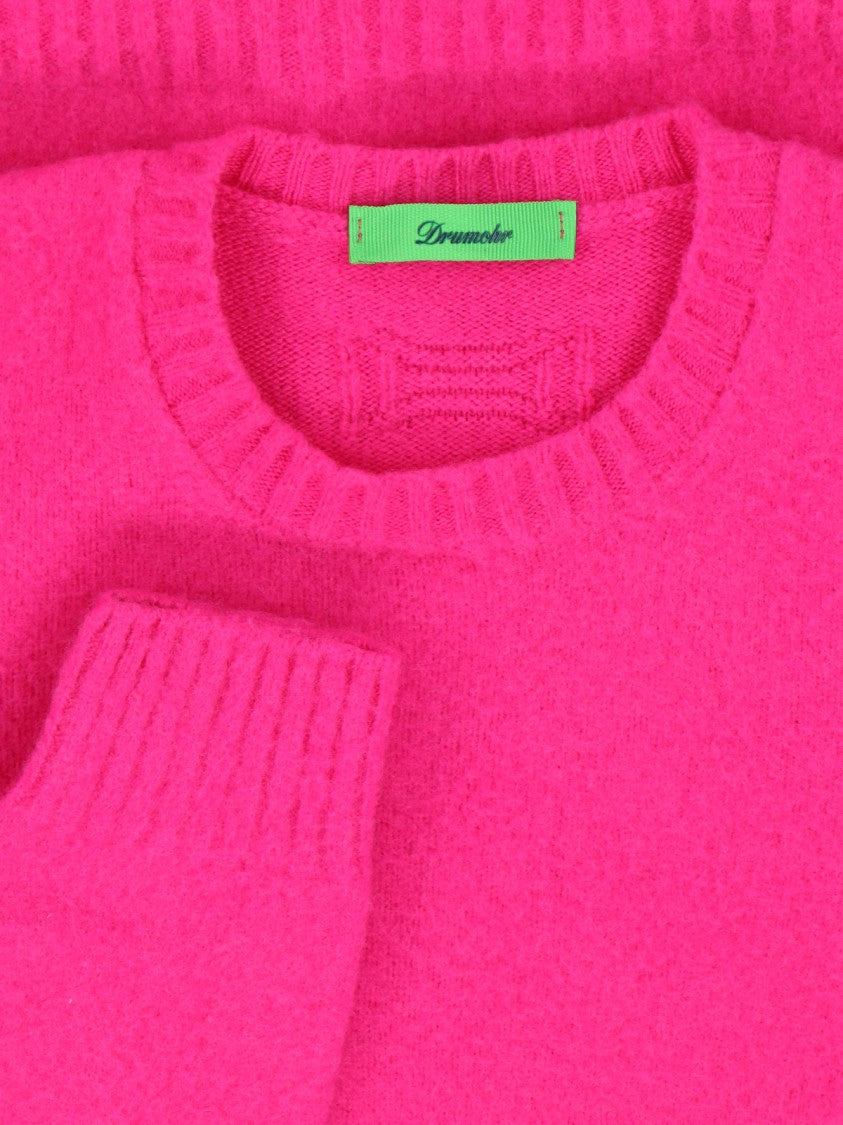 Drumohr Lambswool Sweater, Fuchsia, Crew Neck, Long Sleeves