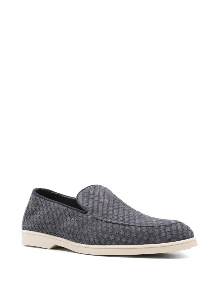 Doucal's Imperial Blue Suede Loafers