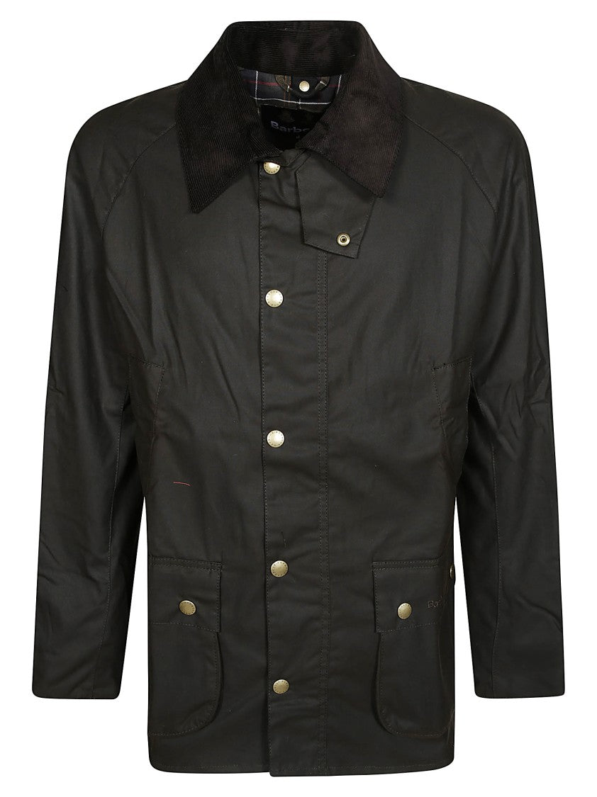 Barbour Waxed Cotton Jacket With Corduroy Collar