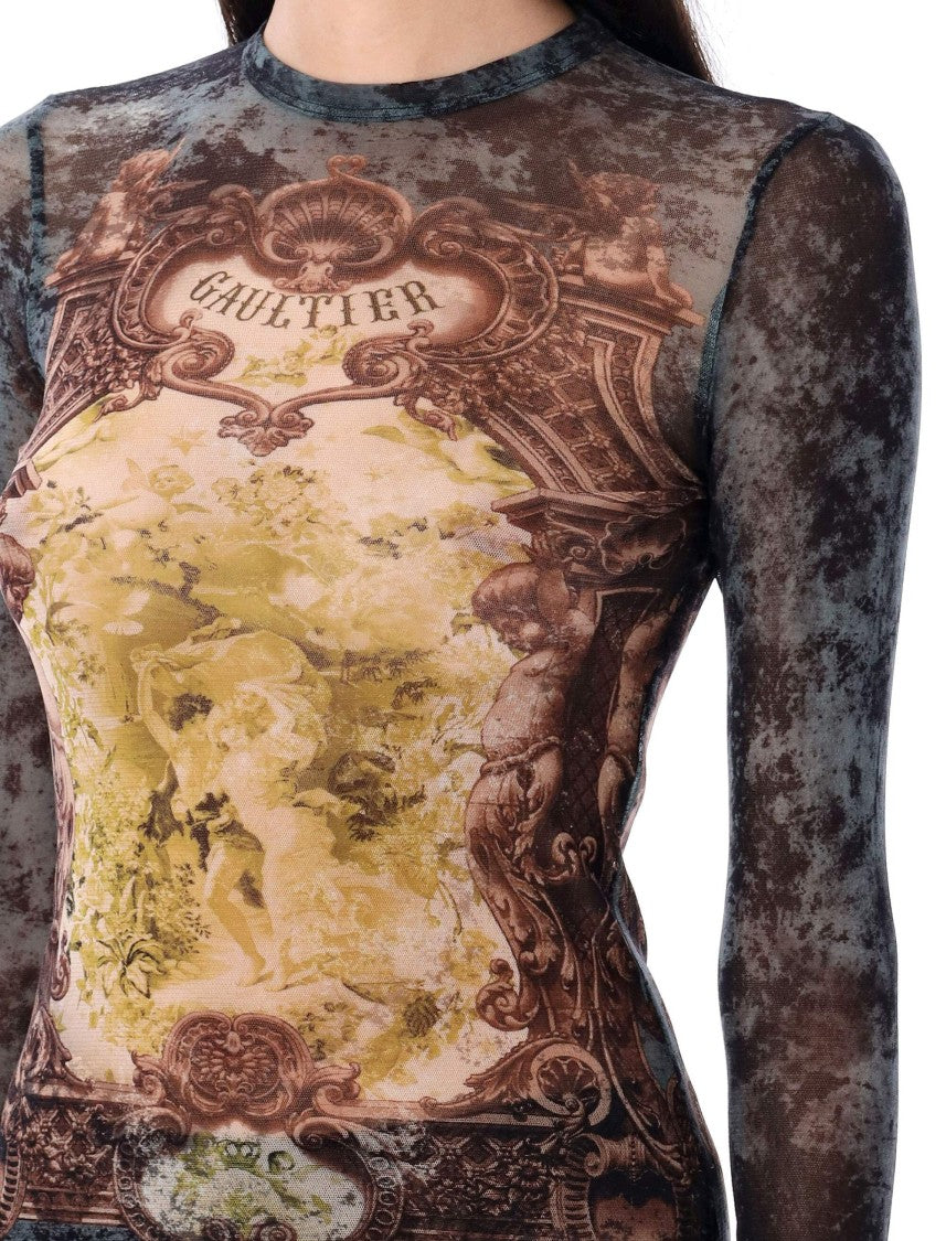 Jean Paul Gaultier Medallion Mesh Ls Top