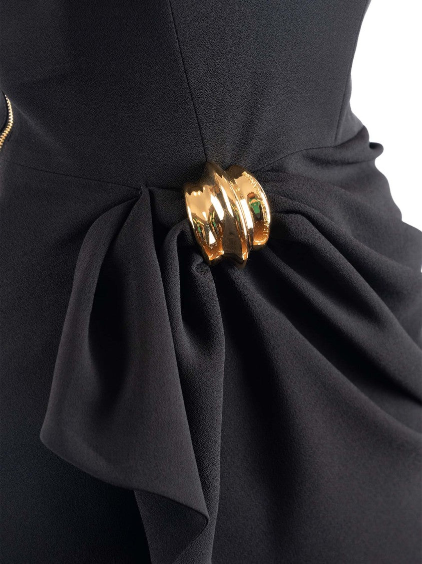 Elisabetta Franchi Structured Black Evening Dress