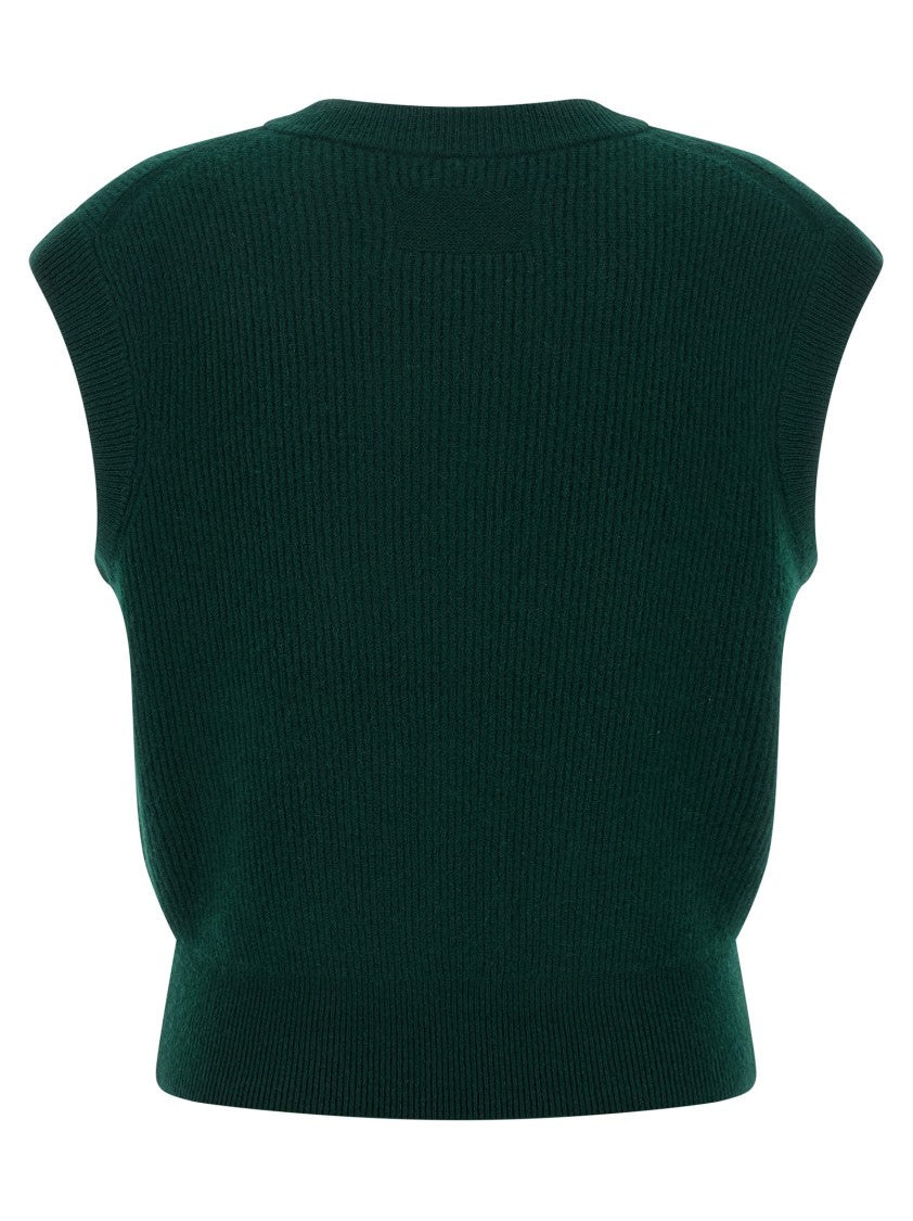 Guest In Residence Medium-Weight Ribbed Cashmere Vest With V-Neck Design