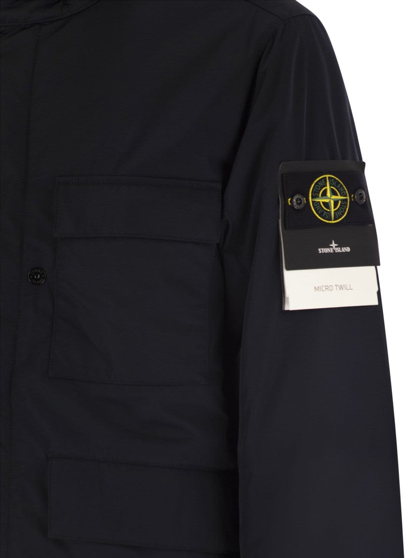 Stone Island Padded Field Jacket With Anti-Drip