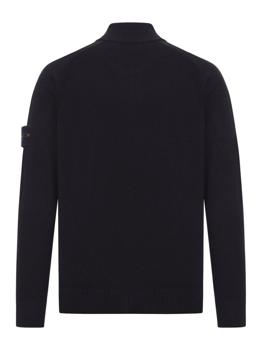 Stone Island Classic Black Virgin Wool Sweater