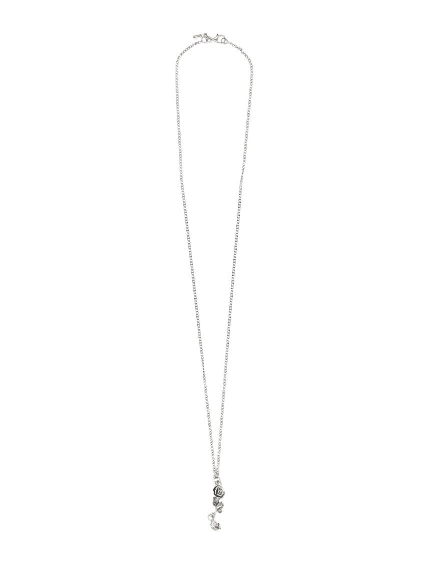 Emanuele Bicocchi Pendat Rose + Skull Necklace