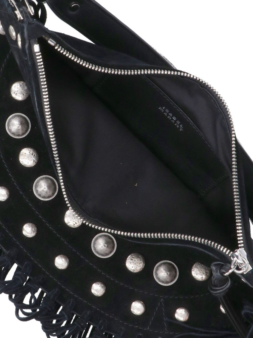 Isabel Marant "Oskan Soft" Fringe Crossbody Bag – Black