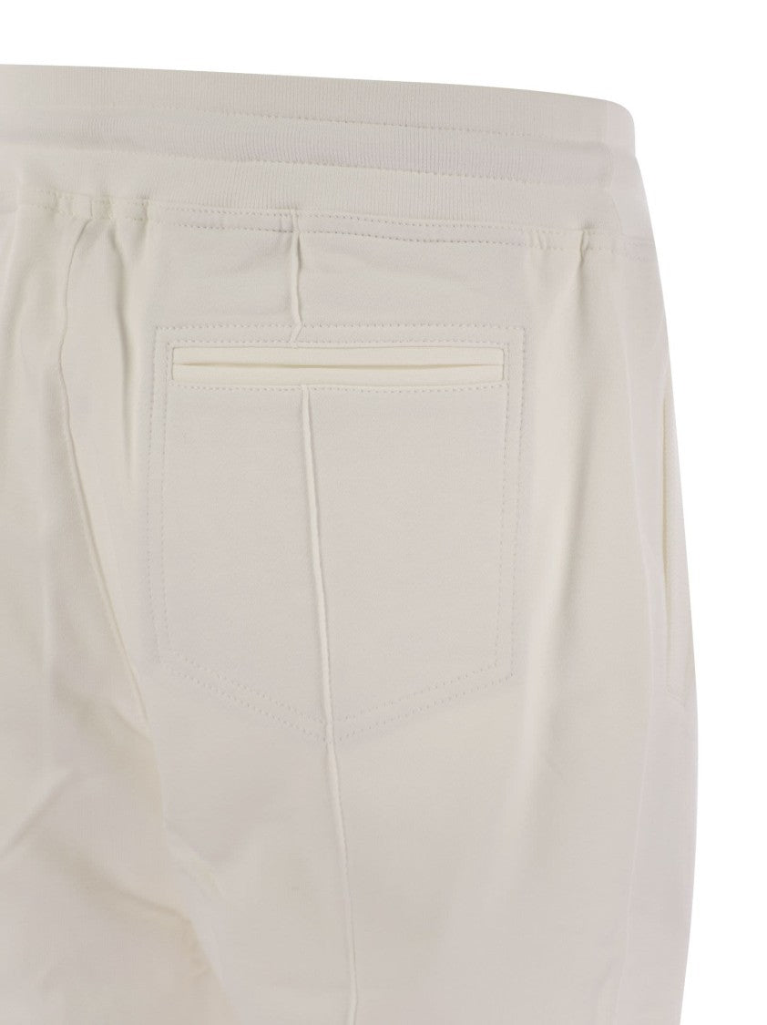 Brunello Cucinelli Cotton Fleece Trousers With Crête