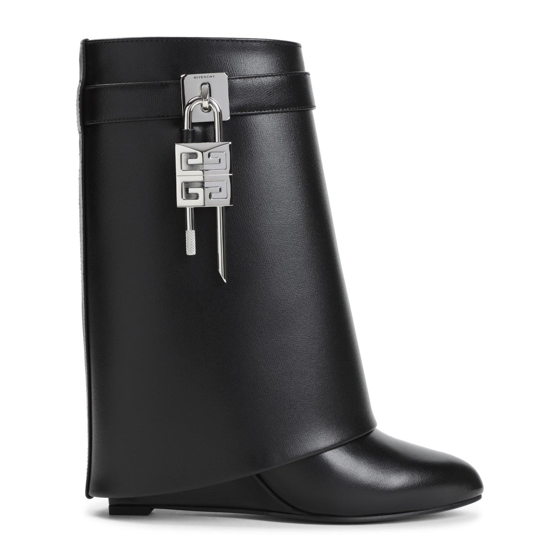 Givenchy Black Calf Leather Shark Lock Pant 90 Ankle Boots