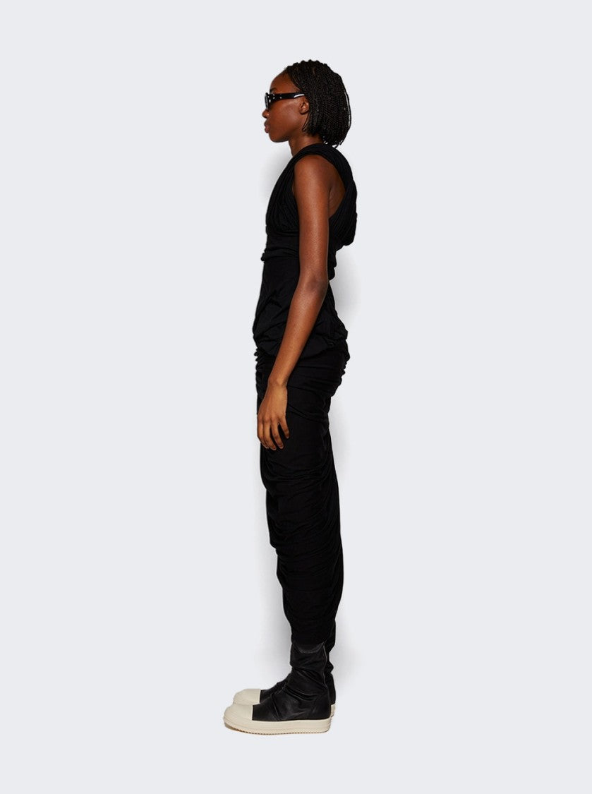 Rick Owens Lido Draped Midi Dress Black