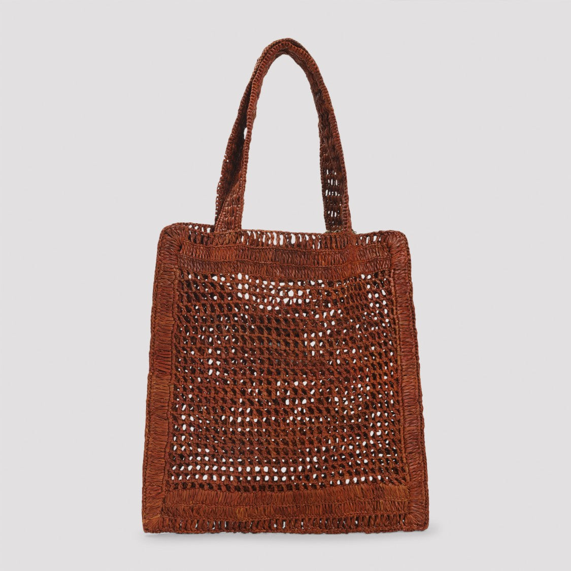 Chloé Clay Brown Raffia Tote Bag