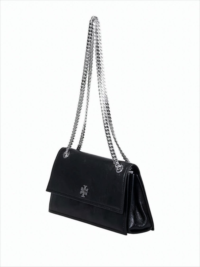 Tory Burch Rectangular Lambskin Leather Shoulder Bag With Metallic Logo