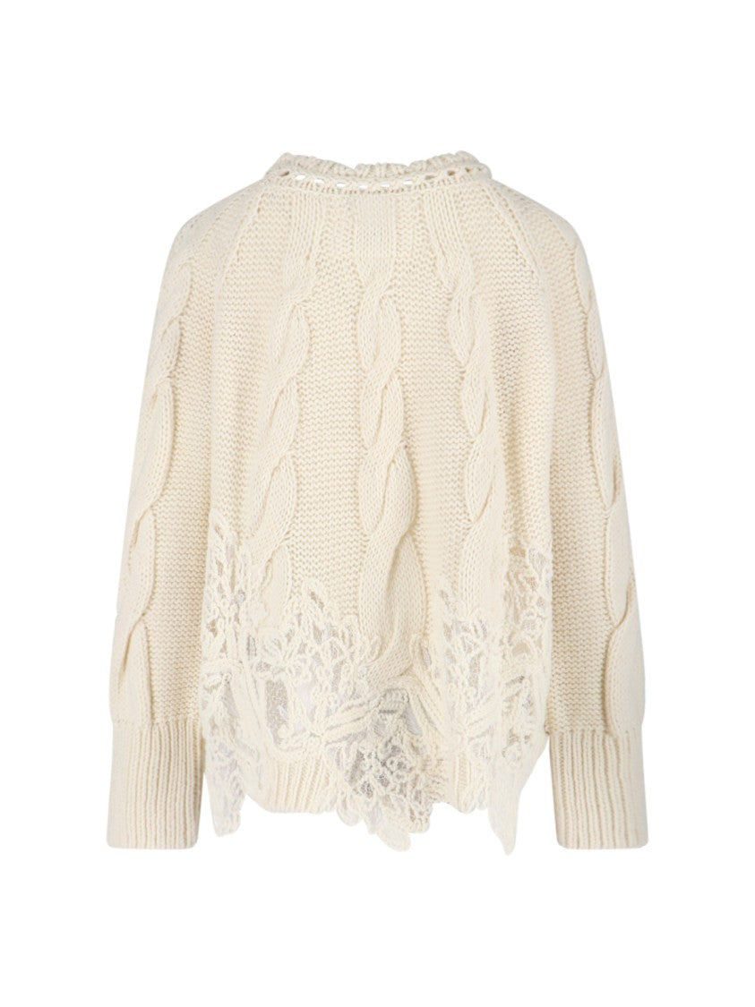 Ermanno Scervino Cable Knit Sweater – Cream
