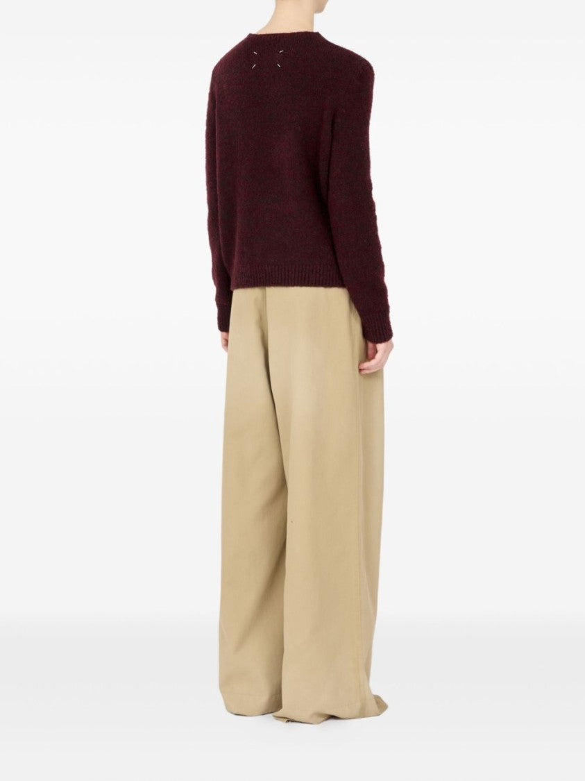 Maison Margiela Bordeaux Virgin Wool Blend Sweater