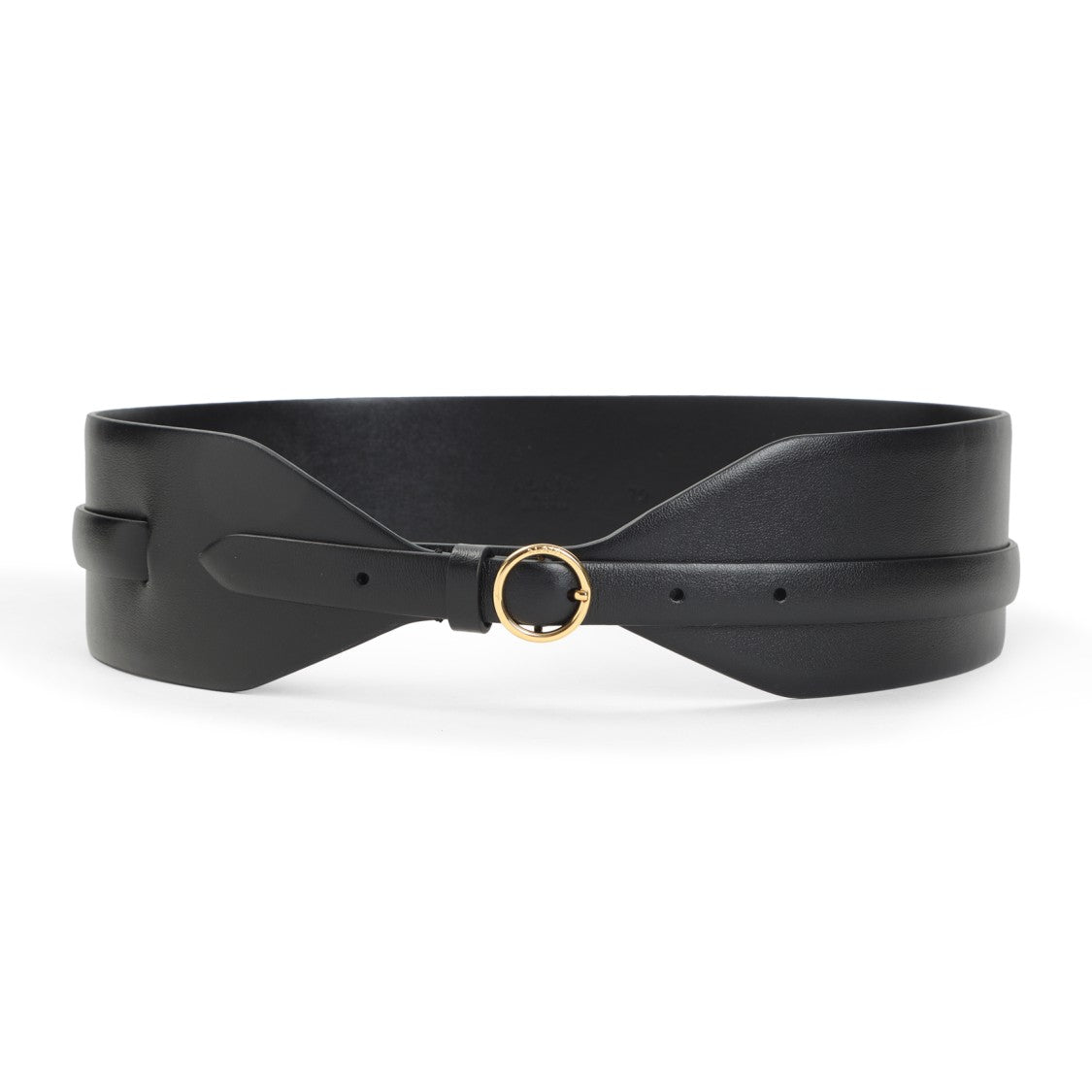 Alaïa Asymmetrical Black Calf Leather Belt