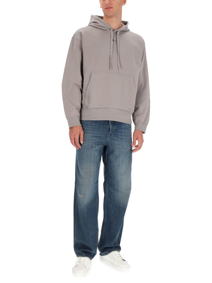 Diesel Relaxed Fit Hooded Grey Sweatshirt