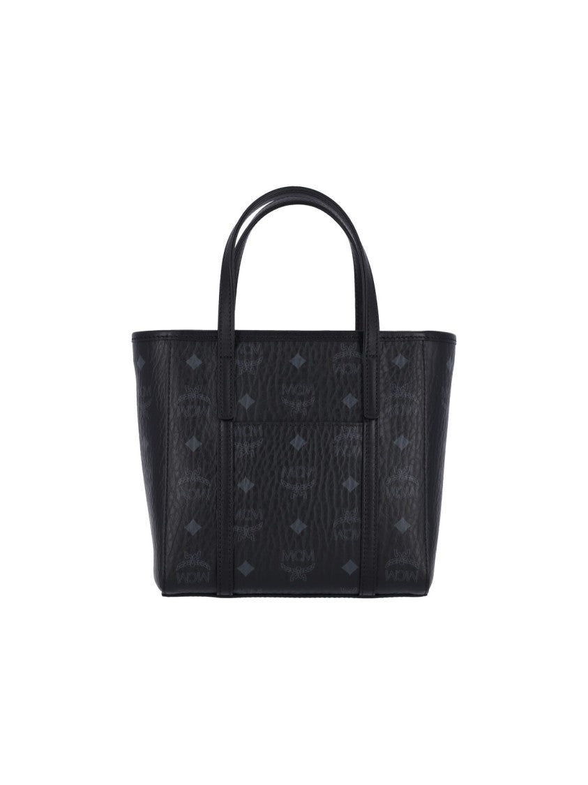 Mcm Structured Shoulder Bag With Textured Finish