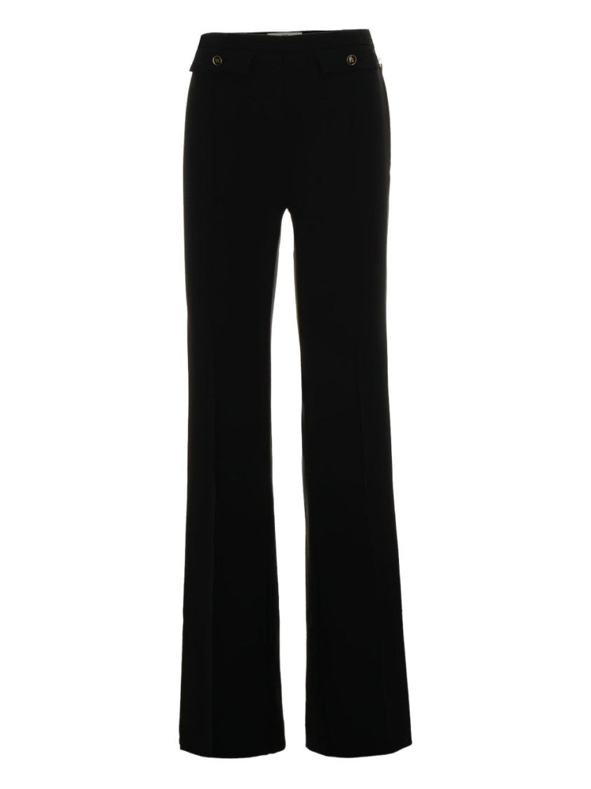 Elisabetta Franchi Flared Black Trousers With Tailored Silhouette