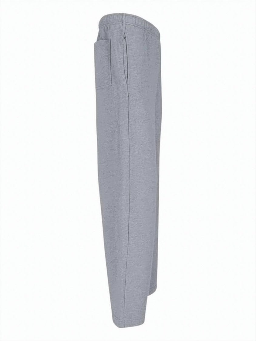 Maison Kitsuné Relaxed Fit Grey Cotton Jogger Pants With Embroidered Detail