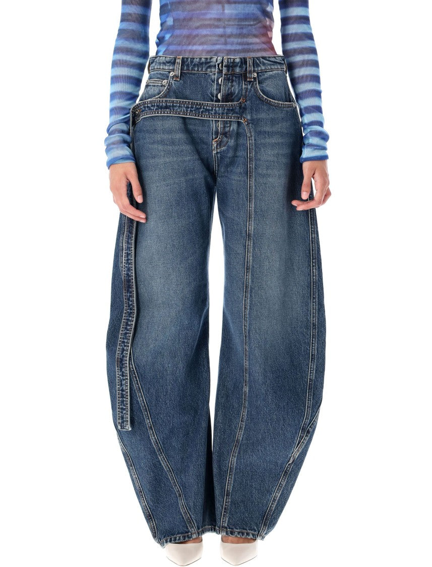 Jean Paul Gaultier Low Waist Belted Denim Baloon