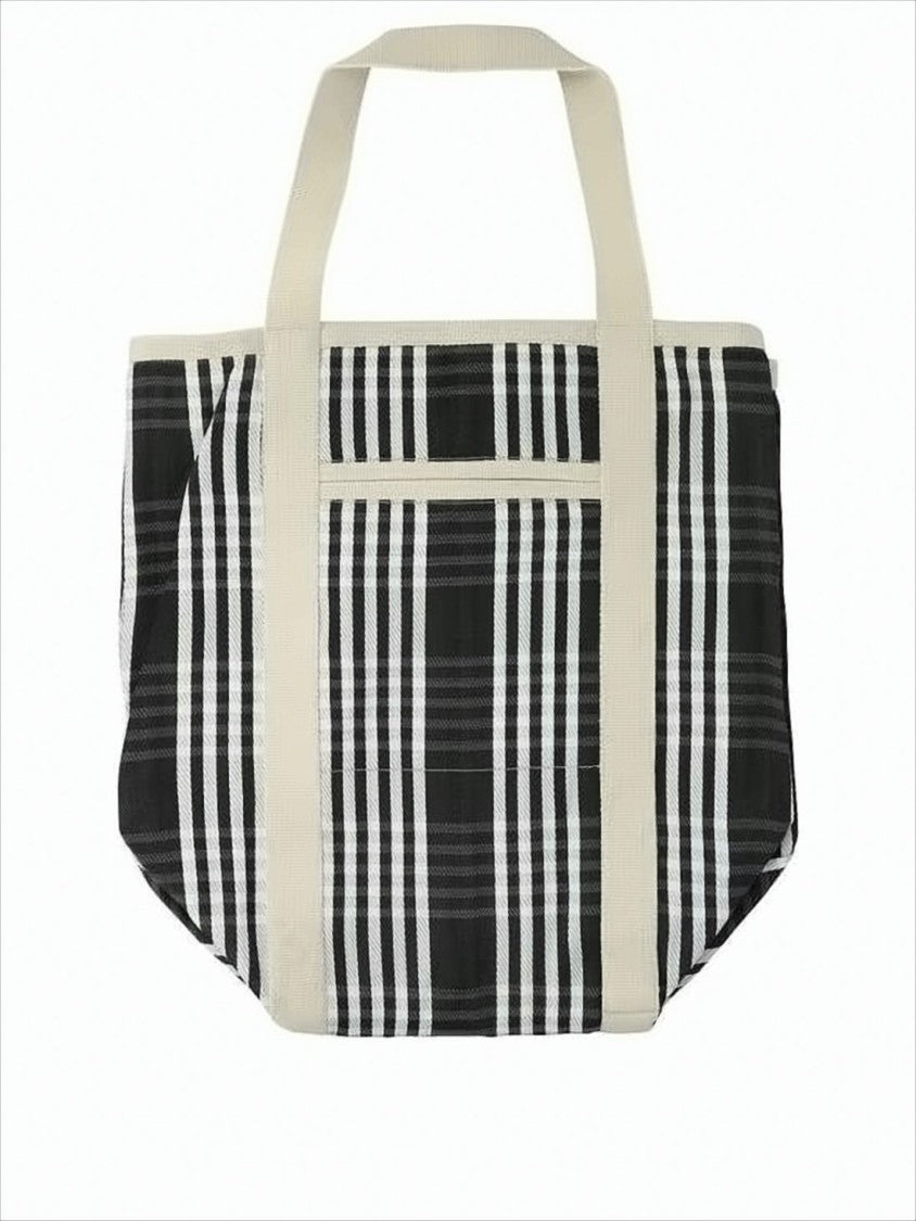 Isabel Marant Plaid Pattern Tote Bag With Cream Handles