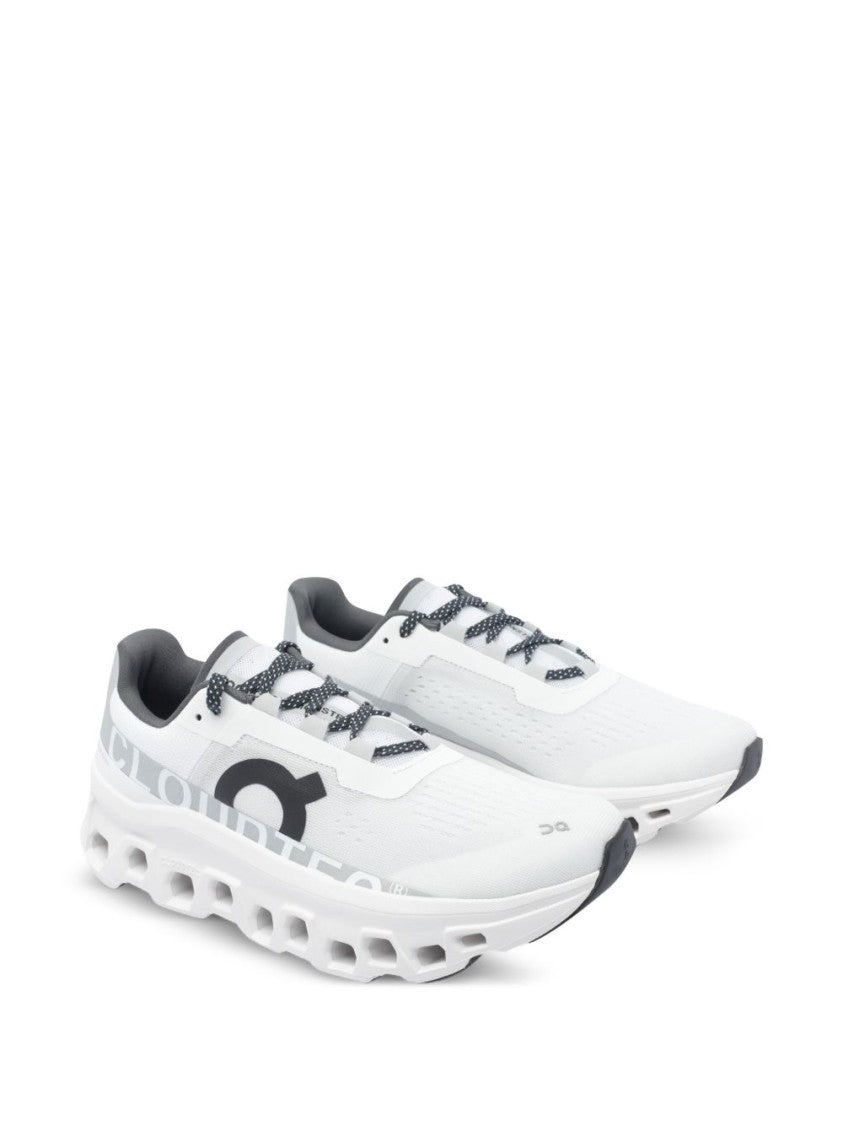 On Sporty White Sneakers With Perforated Sole