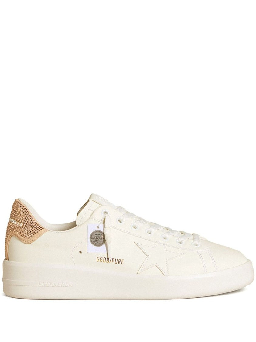 Golden Goose Light Beige Leather/Suede Blend Pure Star Sneakers