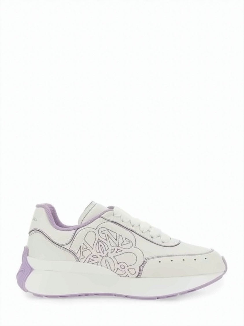 Alexander Mcqueen Lavender-Accented White Sneakers