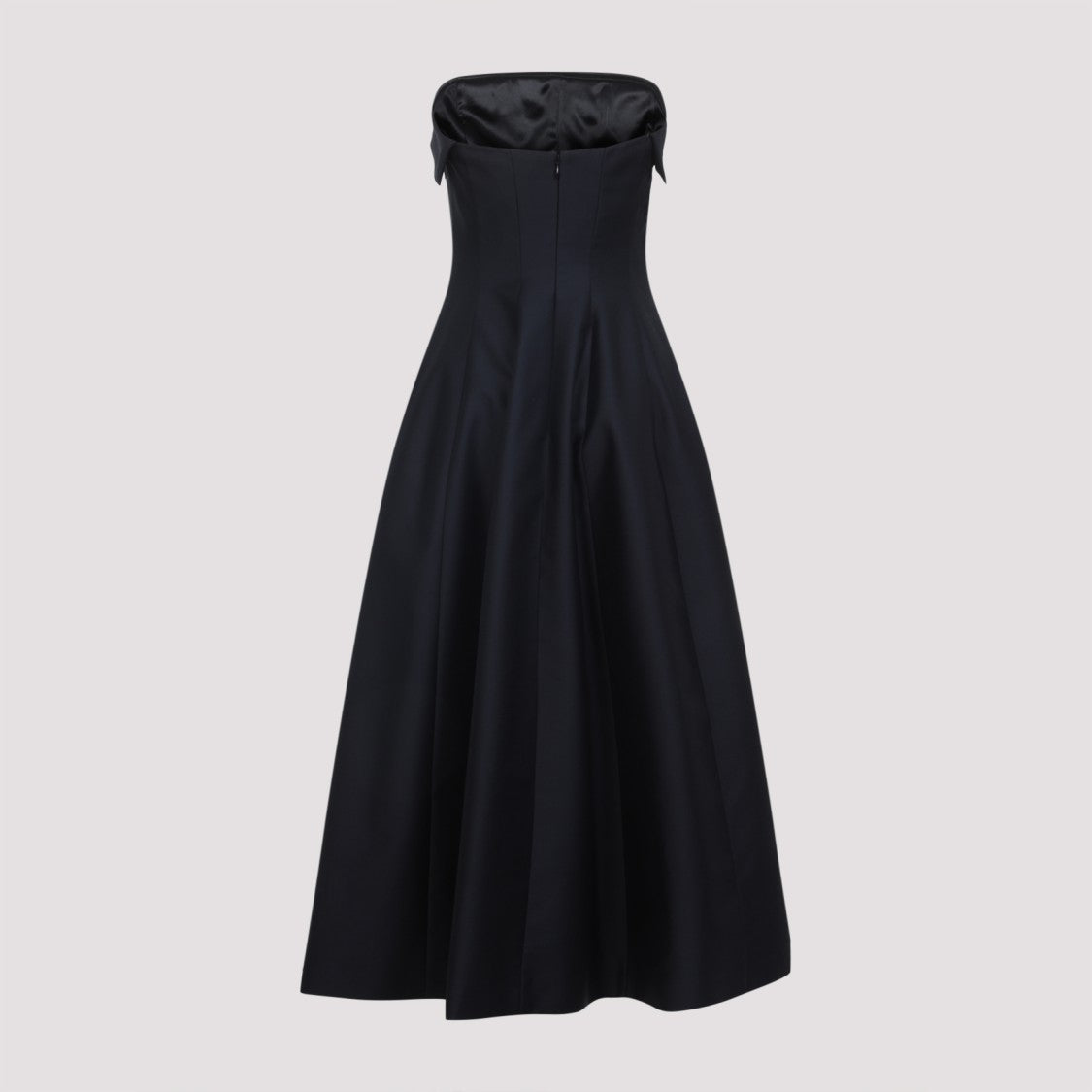 Alberta Ferretti Strapless Black Dress With Flared Skirt